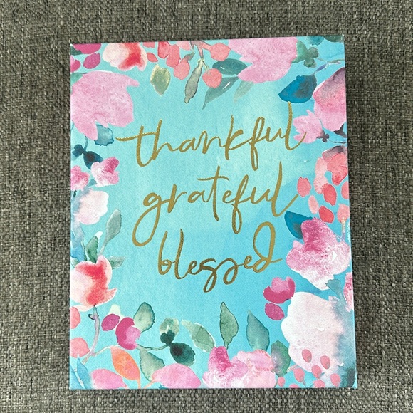 Clementine Paper Co Other - Clementine Paper Inc Floral Quote Canvas Wall Art Thankful Grateful Blessed 🌸